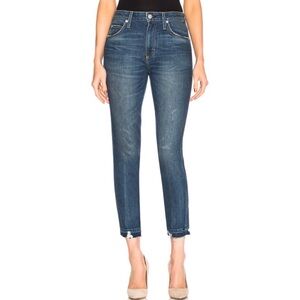 AMO Dark Blue High Rise Stix Crop Ankle Jeans in Rambler